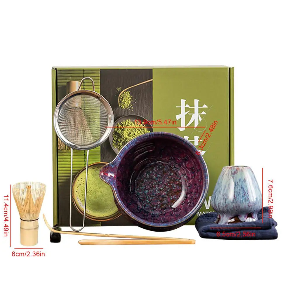 Japanese Matcha Tea Safe Bamboo Whisk Teaspoon Sets Bowl Holder