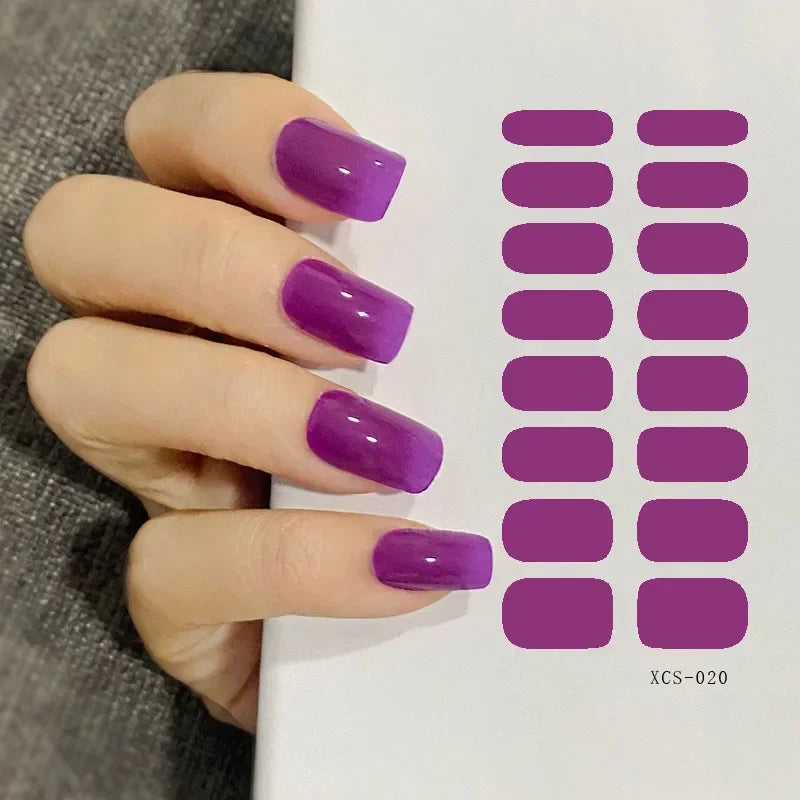 53 Colors Nail Polish Stickers Pure Color Strips Waterproof Adhesive Nail Full Sticker Environmental Protection DIY Nai Stickers Zpaxo XCS-020