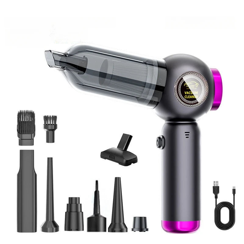 brushless vacuum cleaner for car and home vacuum cleaner, washing, blowing and pumping USB large suction power vacuum cleaner Zpaxo black