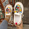 2025 Women Flat Sneakers Casual Fashionable Canvas Shoes One Step