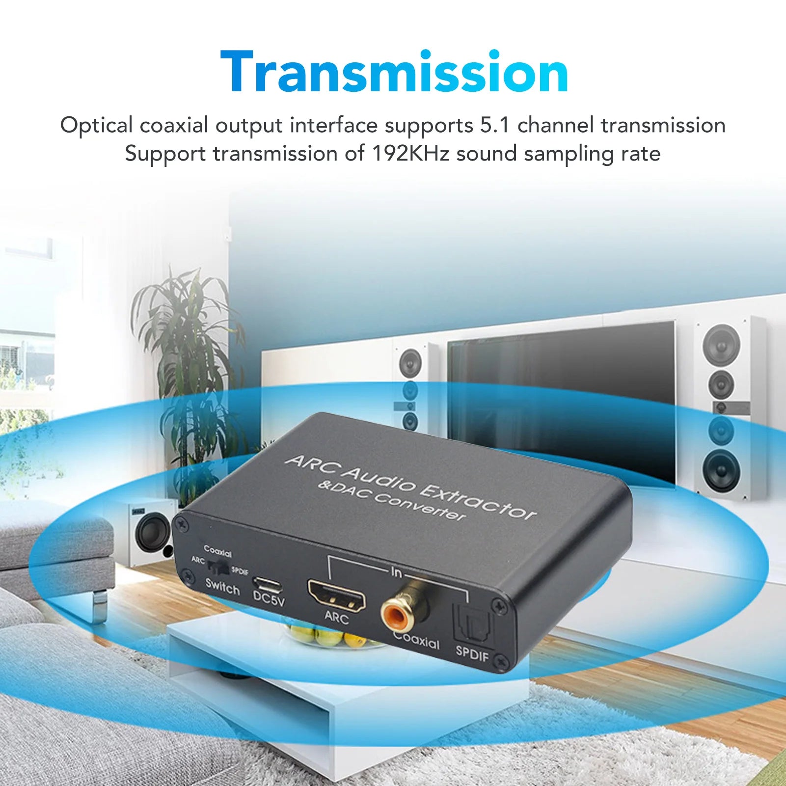 Digital Analog Sound Converter Optical SPDIF Support 5 1 Channel HD