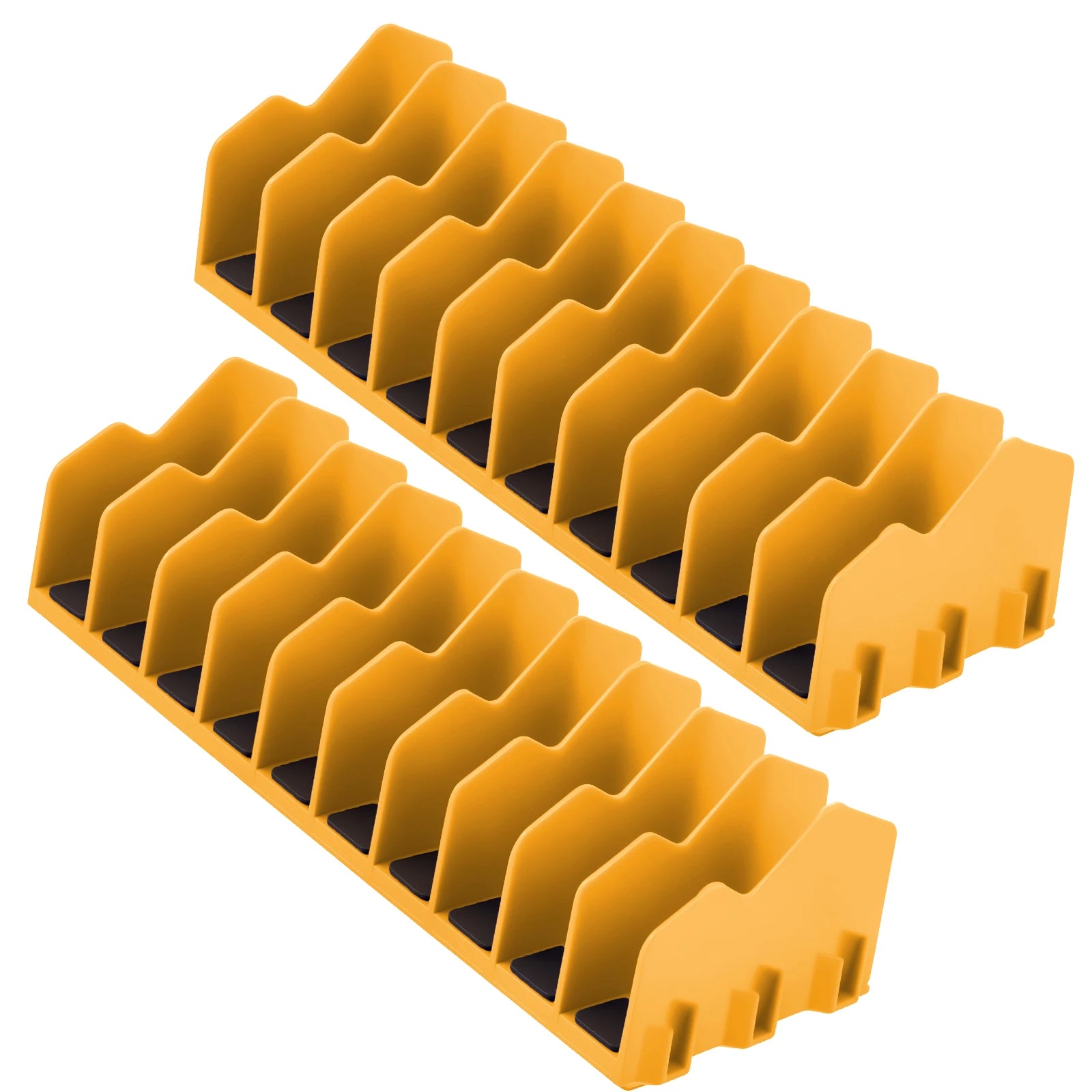 2/4 Pcs 10 Slots Plier Organizer Plastic Tool Rack with Nonslip Rubber Base Space Saving Toolbox Storage Pliers Cutters Wrenches Zpaxo Yellow -2pcs