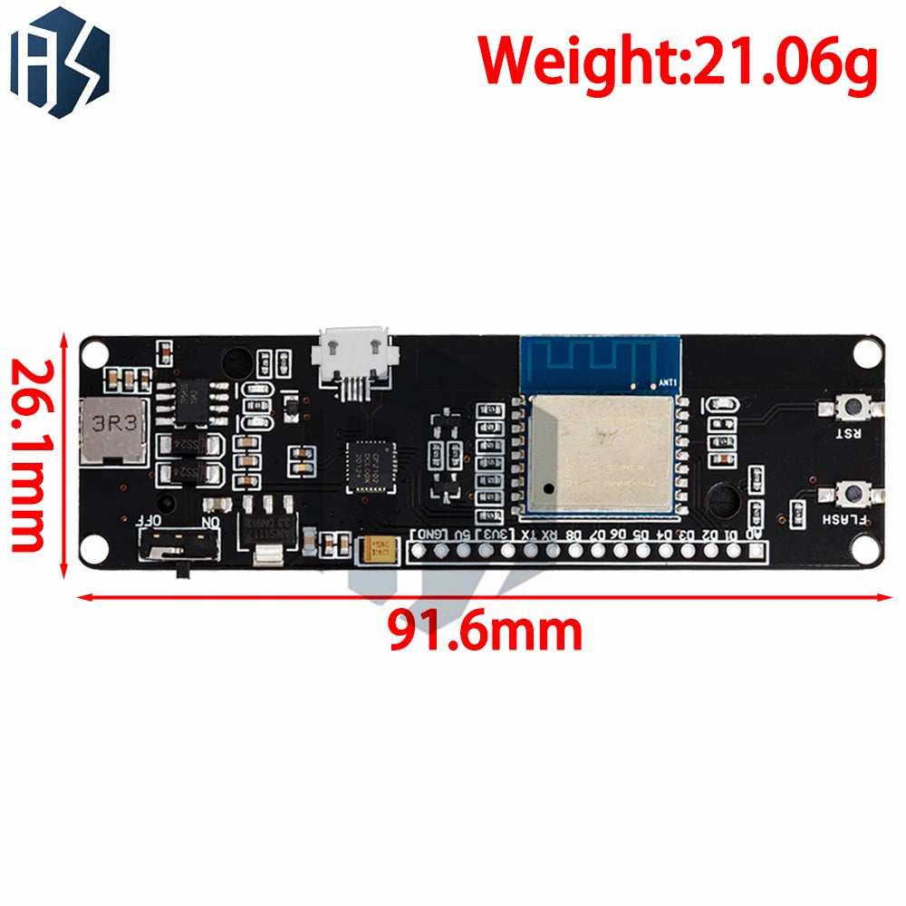 for WeMos D1 ESP-02 ESP8266 Nodemcu WiFi Module With 18650 Battery Charging Zpaxo
