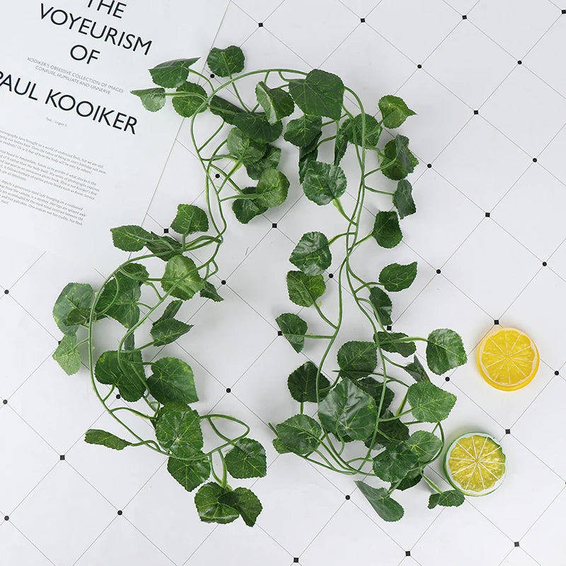 Green Plants Leaf 2 0m Artficial Vine Hanging Decor Rattan Liana Wall Zpaxo