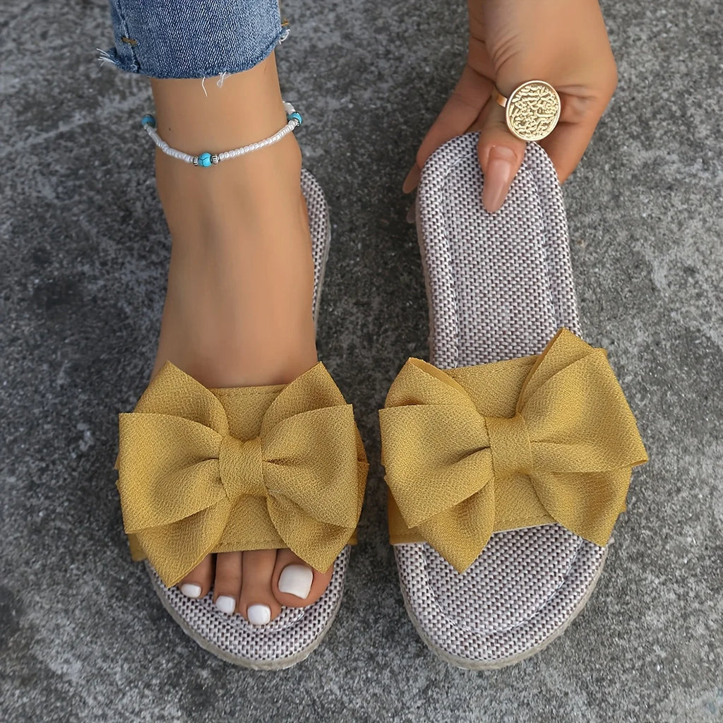 Women Slippers 2025 Bow Anti Slip Sandals Wear-resistant Soft Sole Zpaxo