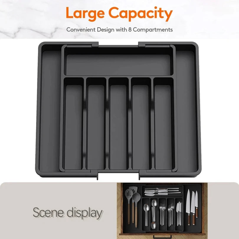 Expandable Cutlery Tray – Adjustable Kitchen Drawer Organizer Drawer Organizer Tray Zpaxo