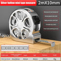 2M Metric Tape Measure Stainless Steel Retractable Metric Ruler Portable Mini Hollow Pocket Tape Measure Home Measuring Tools Zpaxo Silver