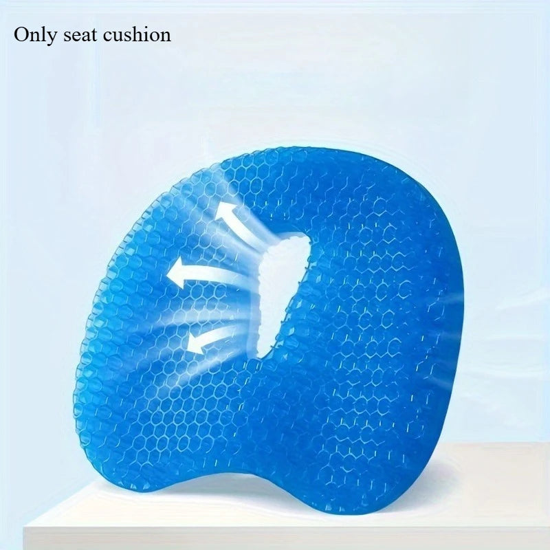 Gel Seat Cushion Pad Car Built-in Anti-slip Design Breathable Cooling Zpaxo Blue