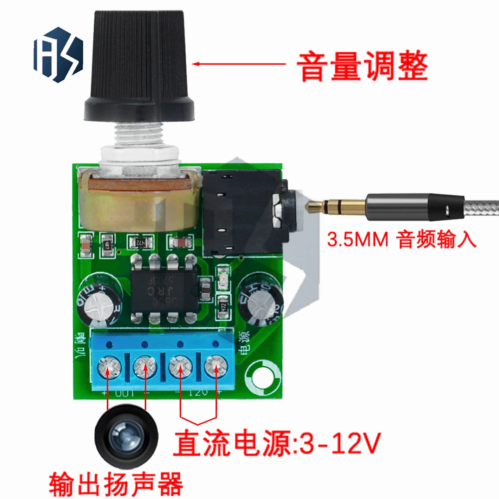 LM386 3V-12V DC Audio Amplifier Module – Mini Compact, Adjustable Gain & Volume for DIY Speaker Builds Zpaxo