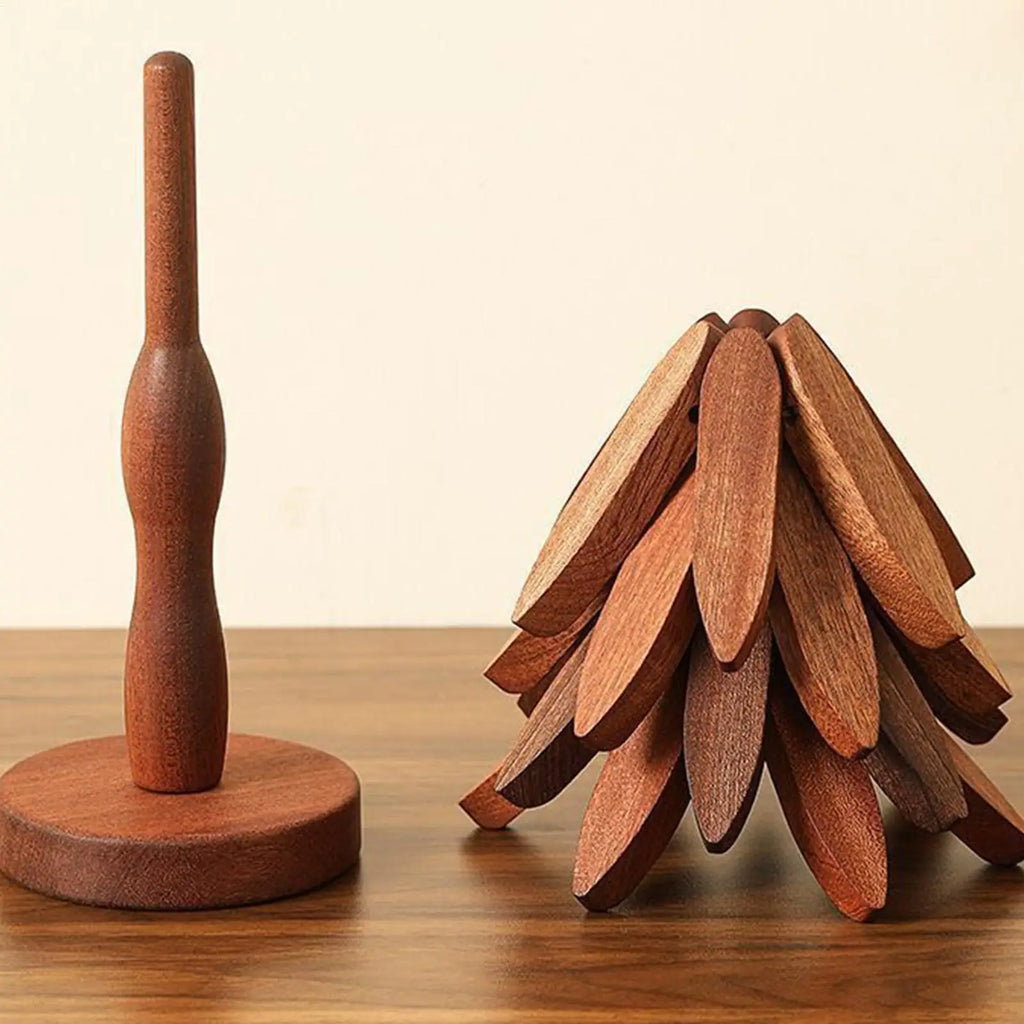 Wood Trivet Tree Shape Heat Resistant Coasters Kitchen Table