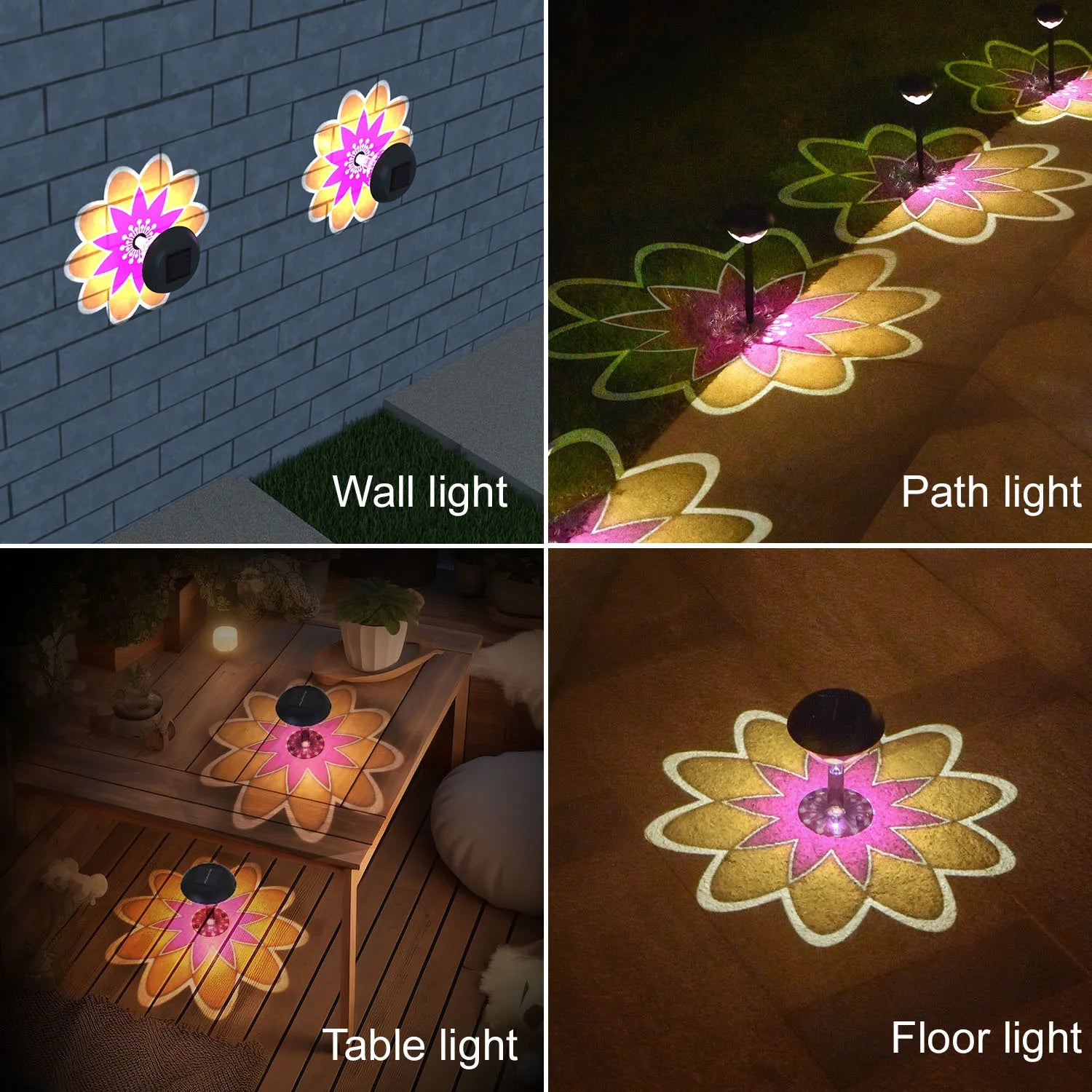 LED Solar Garden Projection Lights Outdoor Waterproof Solar Landscape Spotlights Yard Patio Path Solar Courtyard Lamp Decor Zpaxo