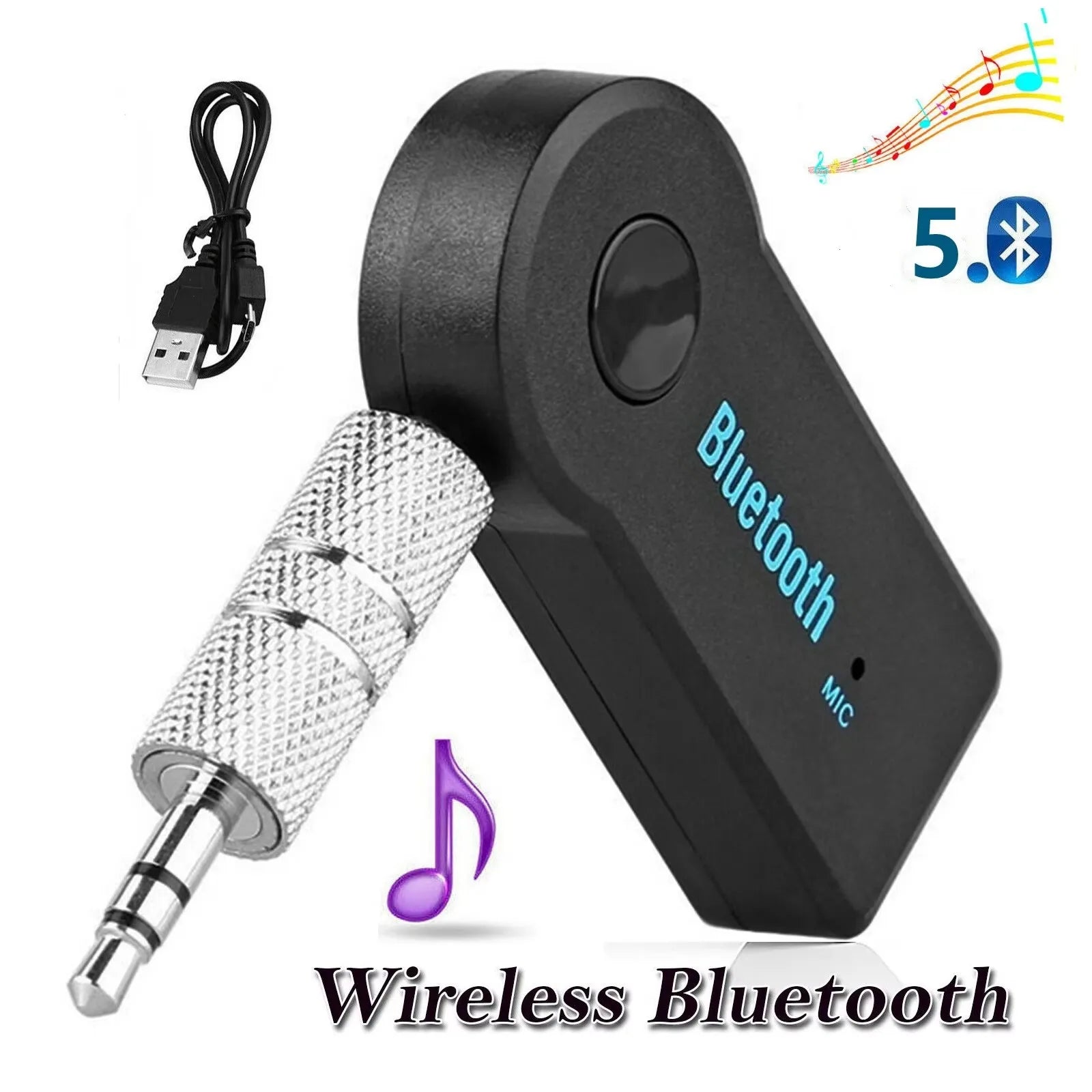1 Wireless Bluetooth 5 0 Receiver Adapter Jack Car Music Audio Aux Zpaxo Default Title