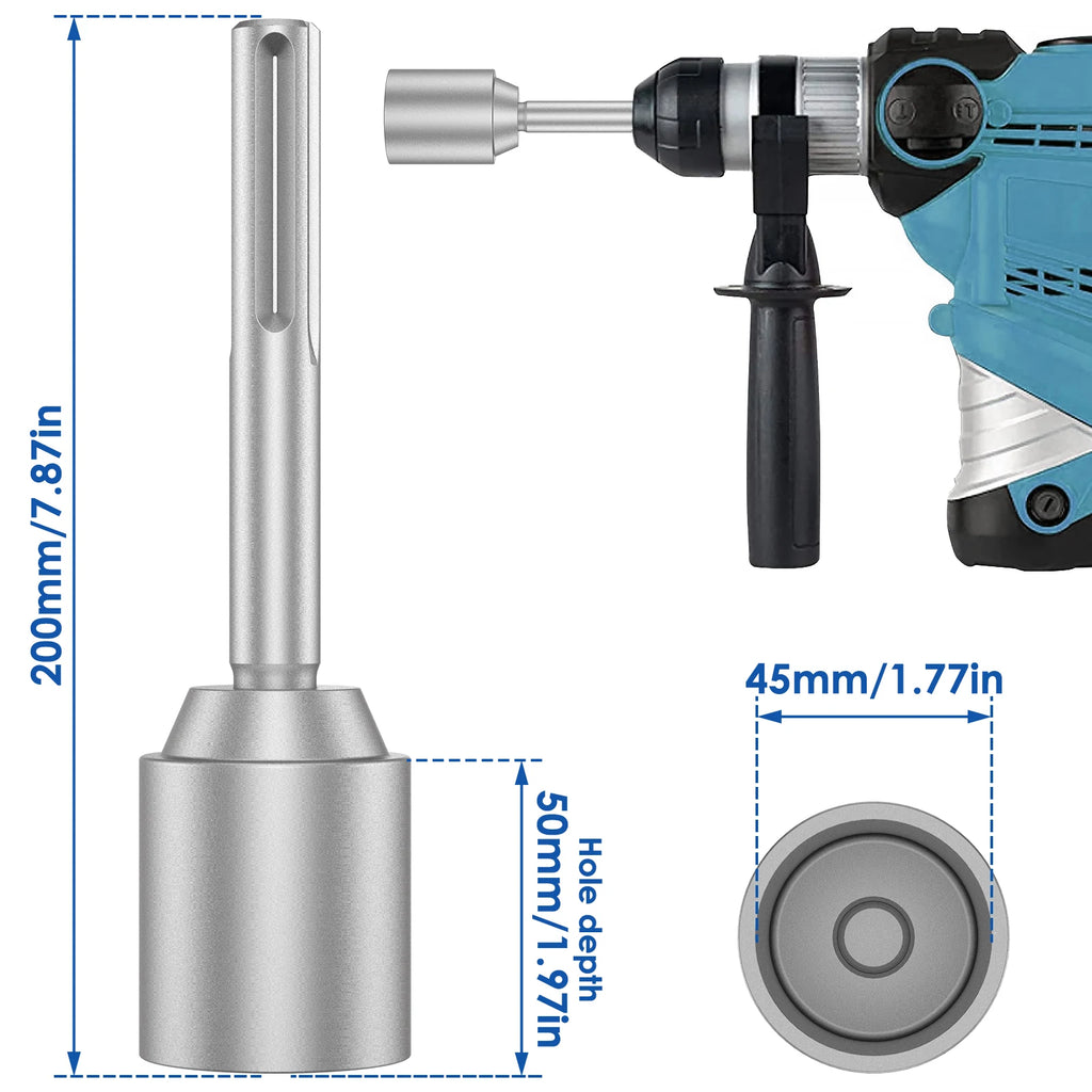 30/45/65mm SDS-MAX Driver Ground Rod Heavy Duty Wear Resistant Wide Compatibility Rod Bits Socket Steel for Rotary Hammer Drill Zpaxo