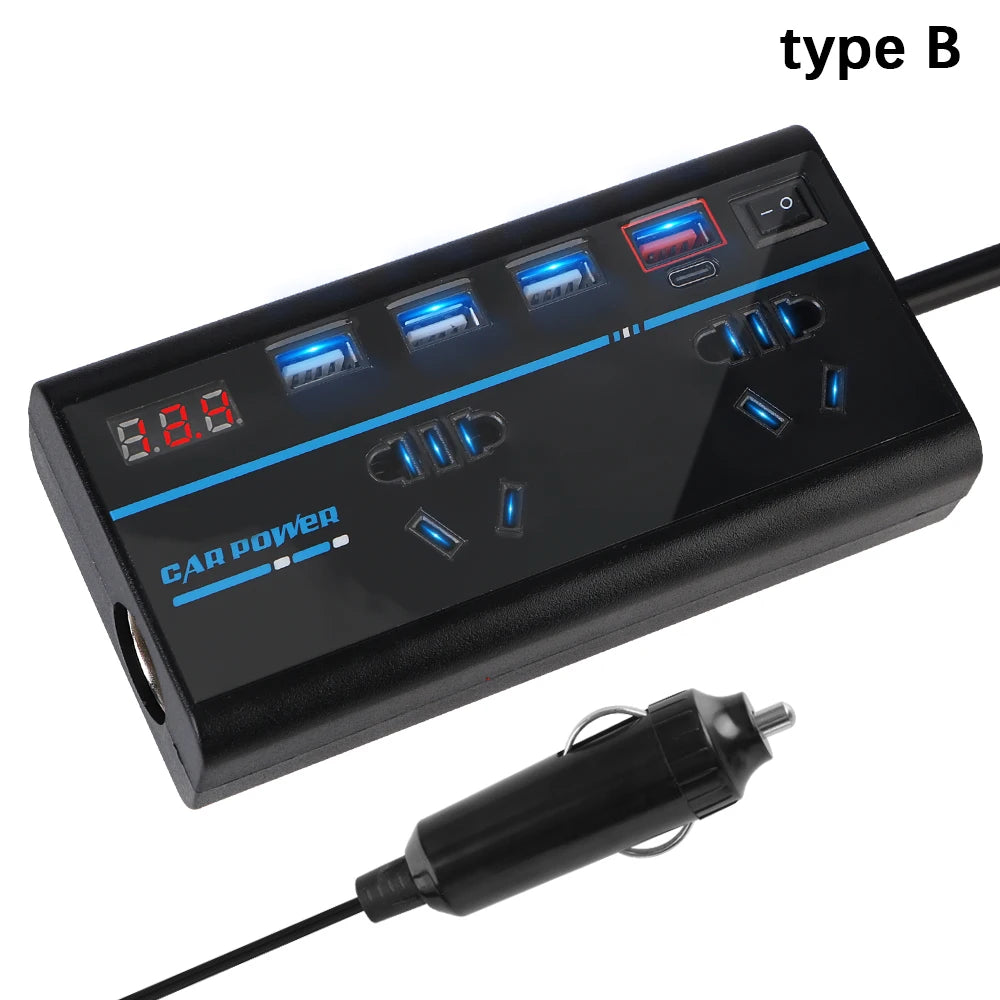 Power Adapter OFF Switch Car Inverter QC 3 0 USB PD Type-c Chargers Zpaxo ABS B