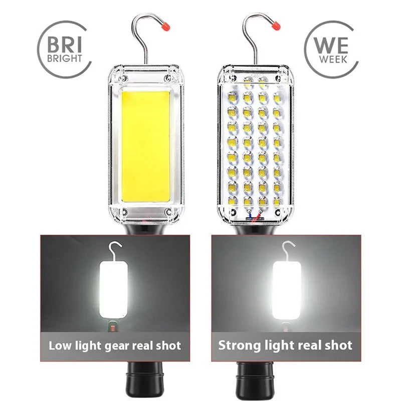 COB LED Magnetic Work Light – Rechargeable Waterproof Flashlight