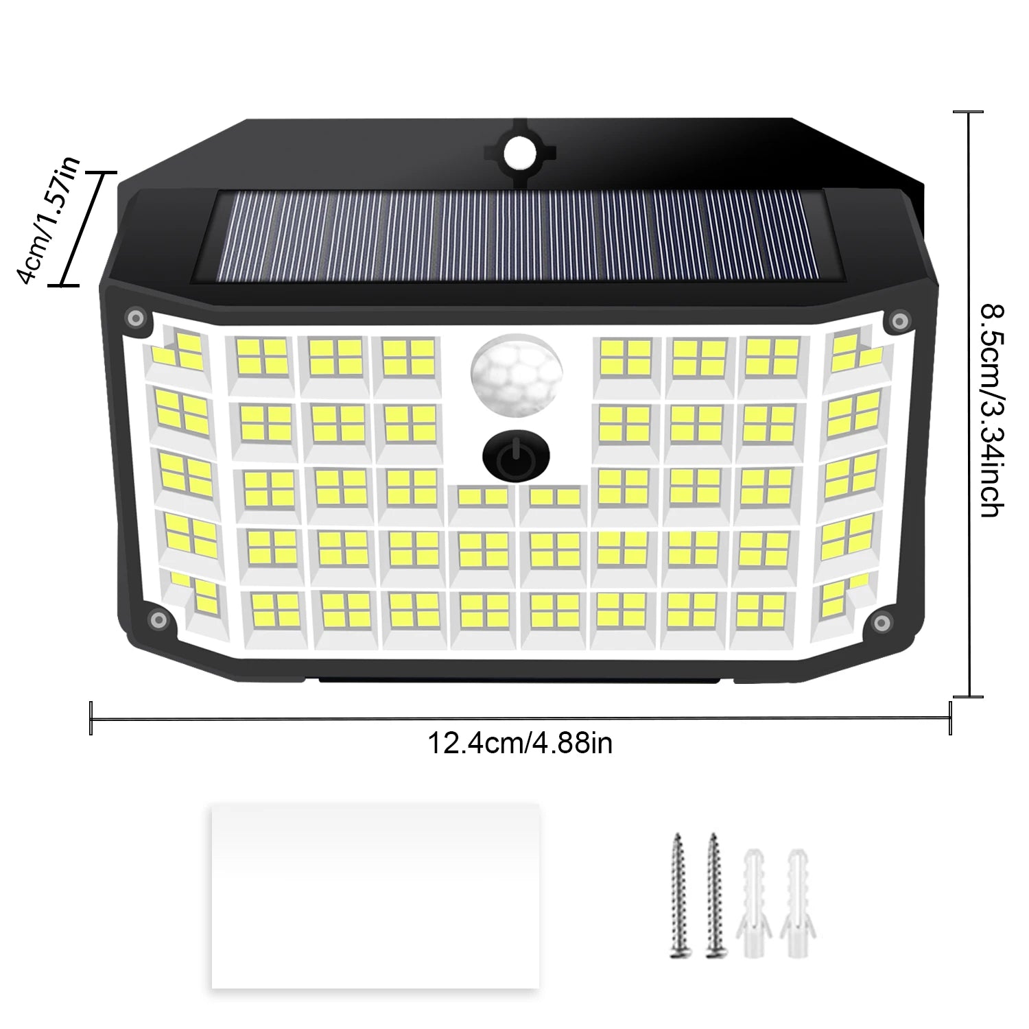 176 LED Outdoor Solar Lights with Motion Sensor and 3 Lighting Modes IP65 Waterproof Solar Wall Lights for Garden Patio Yard Zpaxo