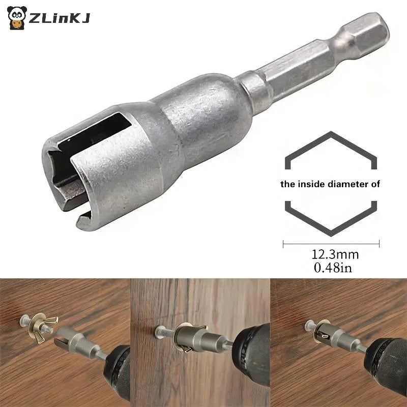 ▶1Pcs 1/4" Hex Shank Butterfly Socket Adapter Wing Nut Drill Socket Wrench Tool Set 65mm For Power Wing Nut Driving Zpaxo