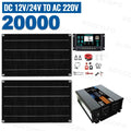 SOECOPO 20000W Solar System Off Grid Kit 2*600W Panel 12V 24V To 220V/110V Inverter Socket 100A Controller for Camping Balcony Zpaxo 220V Solar kit