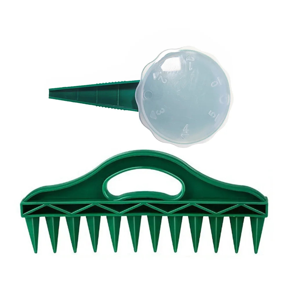 Hand Dibbler Garden Seeder Tool＆Fast Rooting Stimulator, 12-Hole Fast Seeding, Plants Root Supplement for Efficient Gardening Zpaxo Rake and Seeder