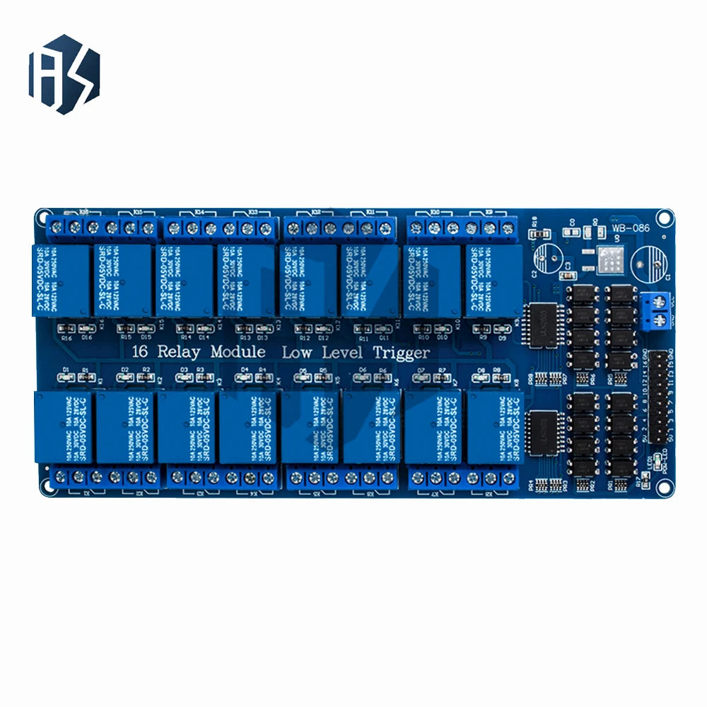 16 Channel 5V Relay Board, Optocoupler Isolated 10A 250V AC 30V DC Relay Module for Arduino Compatible Zpaxo