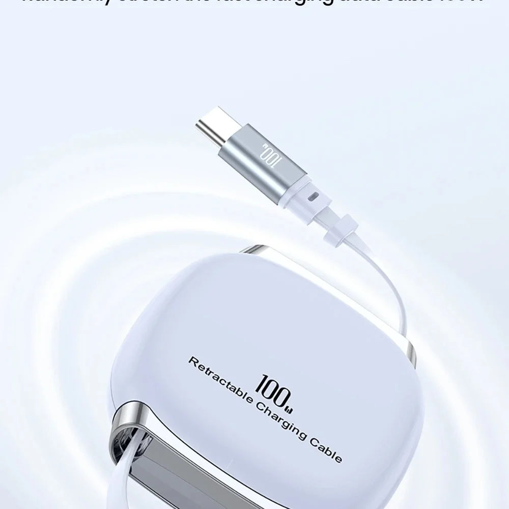 100W Retractable USB-C Fast Charging Cable – 1M PD Type C USB-C Charging Cable Zpaxo
