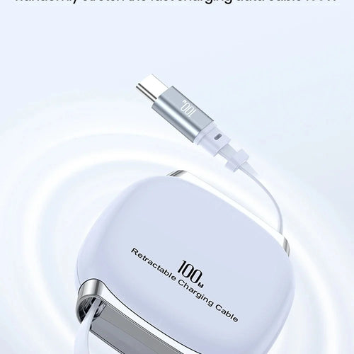 100W Retractable USB-C Fast Charging Cable – 1M PD Type C USB-C Charging Cable Zpaxo