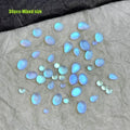 Blue Rhinestone Nail Decorations Teardrop Gems Oval Shape Charms Zpaxo 30pcs-Mixed size