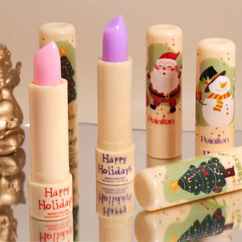 3 Pcs Fruit Colored Lip Balm Set Lipstick Colorless Base Moisturizing and Moisturizing Zpaxo