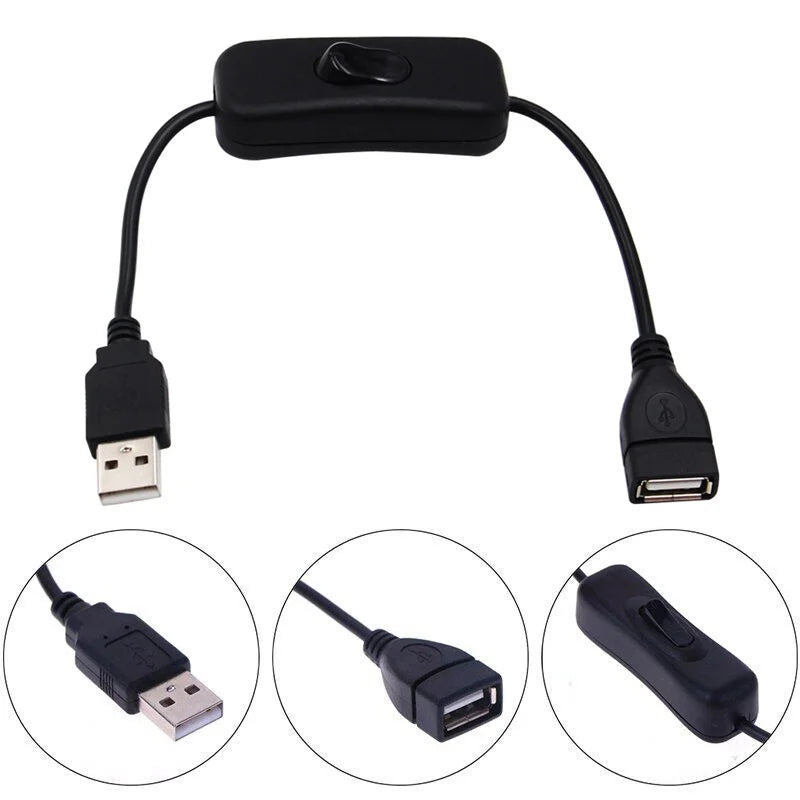 USB Cable Switch OFF Toggle Extension Headset LED Lamp Fan Devices