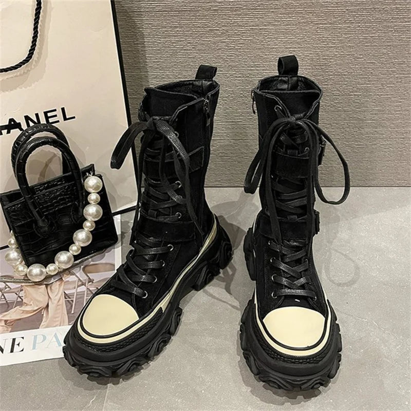 Autumn Thick Bottom Women Short Boots Non-slip Wind Motorcycle 2023 Zpaxo