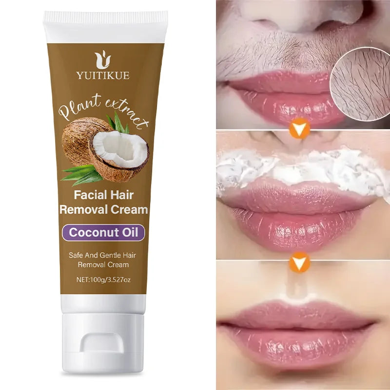 Lip Hair Removal Cream 100g – Coconut Oil, Pain-Free Formula Hair Removal Cream Zpaxo Default Title