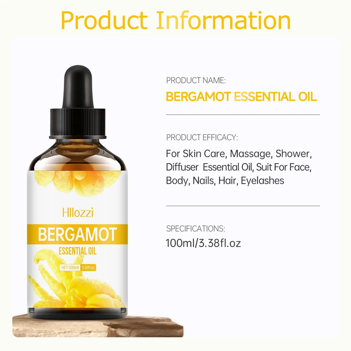 BERGAMOT ESSENTIAL OIL High-quality Moisturizing Nourishing Massage Zpaxo