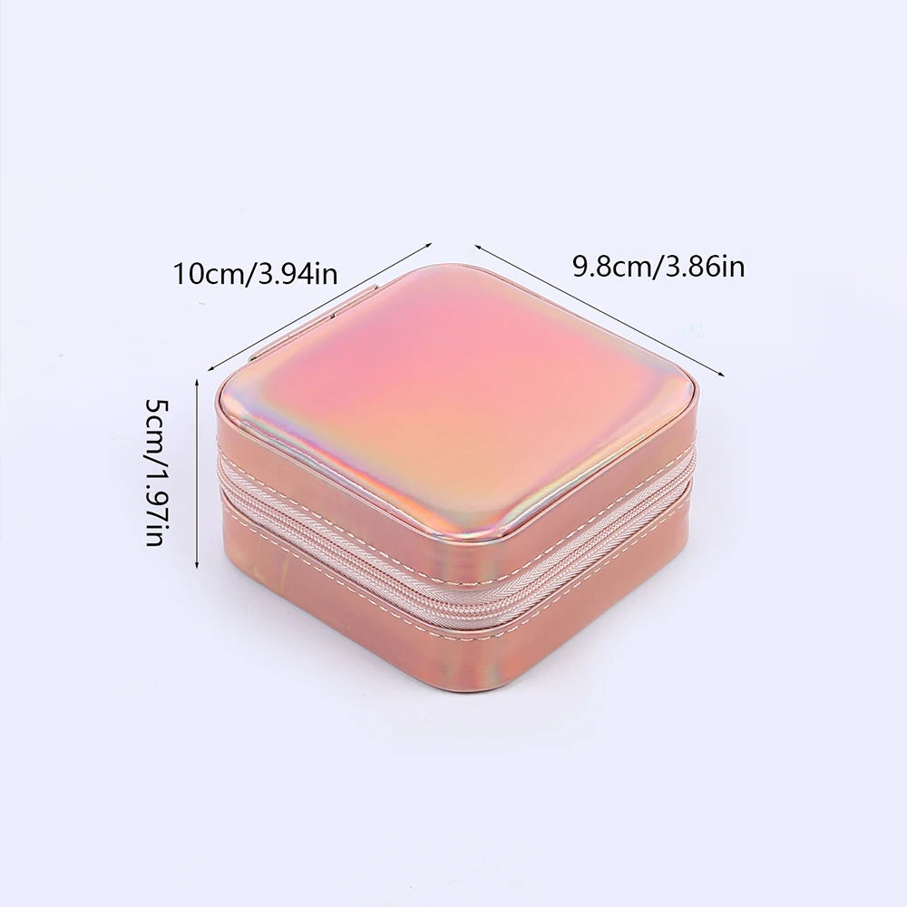 Jewelry Case Box Portable Small Travel Jewelry Organizer Necklace Earring Ring Storage Display Gift Box Travel Essentials Zpaxo
