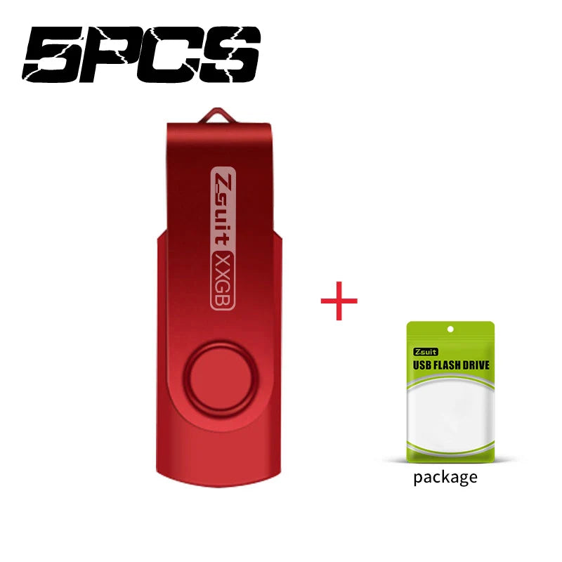 Zsuit 5Pcs/Lot USB 2.0 Flash Drive 4GB 8GB Pendrive 16G 32GB Flash Memory Stick 64GB Hight Speed Pen Drives Storage key Usb Zpaxo 8 GB Red