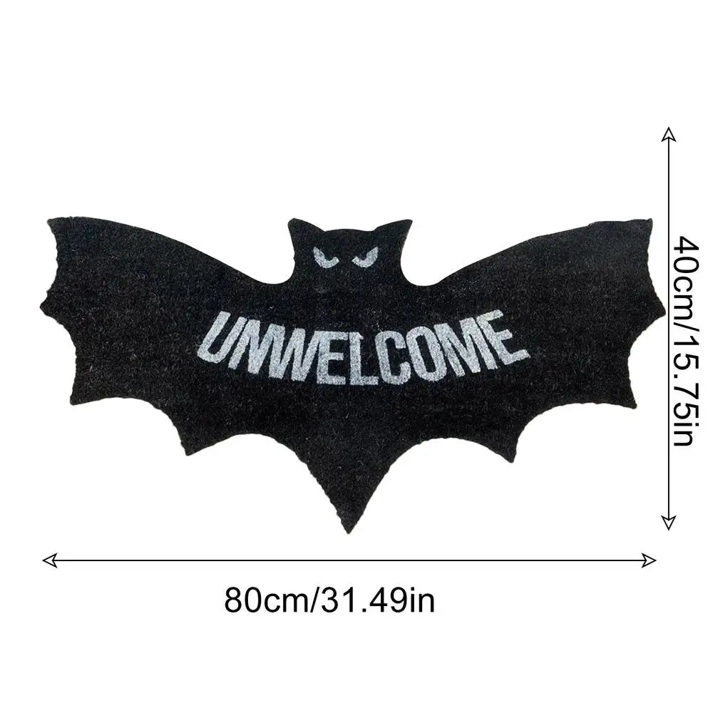 Gothic Bat Bath Mat 80x40cm Halloween Area Rug Soft Non-slip