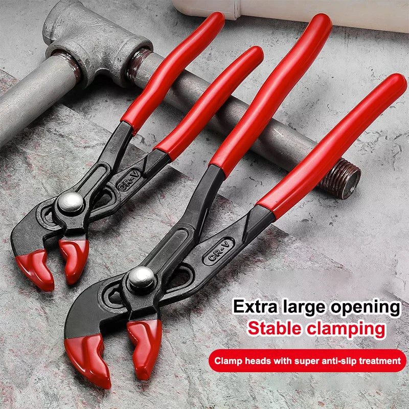 1Pcs Large Opening Water Pump Pliers 7/10/12inch Quick Adjustable Multifunctional Pump Pliers Quick-Release Plumbing Pipe Wrench Zpaxo
