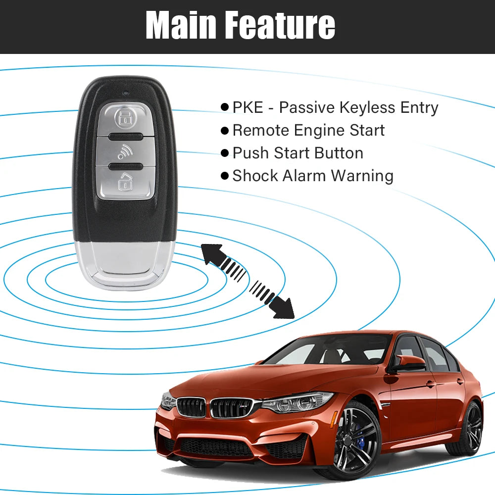 Smartphone Control Universal Remote Start Kit Car Start Stop Keyless Entry System One-button Start Push Systems Zpaxo