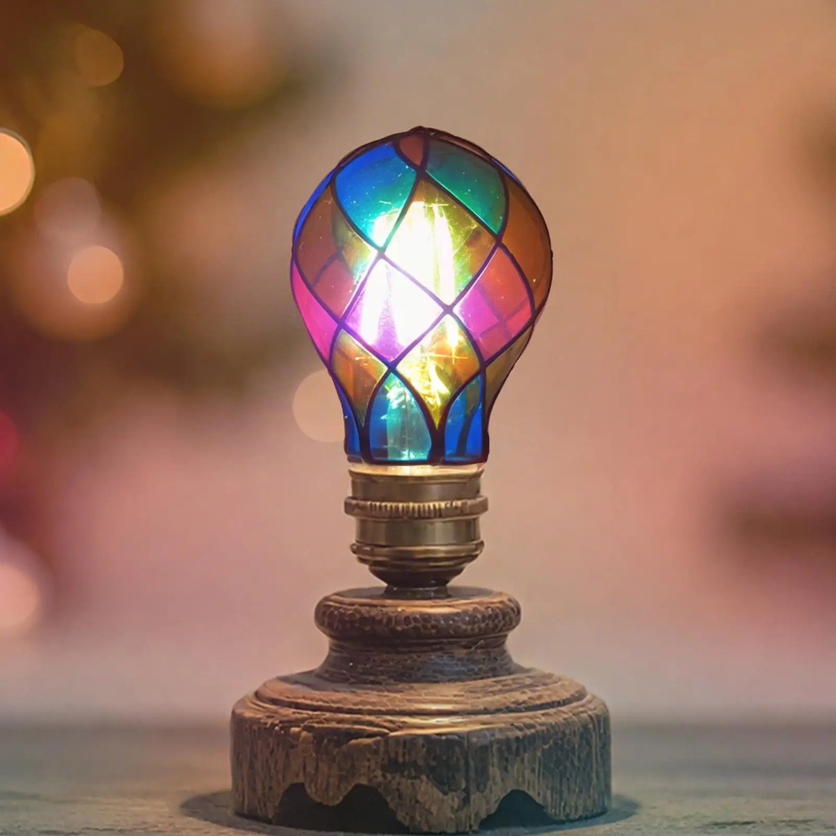 Stained Glass LED Light Bulb E26 4W 120V Vintage Edison Halloween Zpaxo