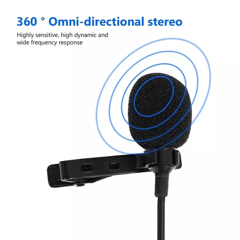 3.5mm Lavalier Mini Microphone USB Type C Clip-on Microfon Condenser Lavalier Tie Clip Mikrof For Cell Smartphone PC Laptops Mic Zpaxo