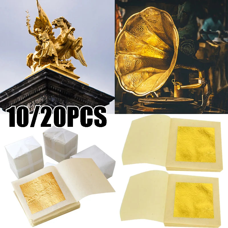 Real 24K Gold Leaf Sheets 3 Sizes 98 Pure Foil Art Craft DIY