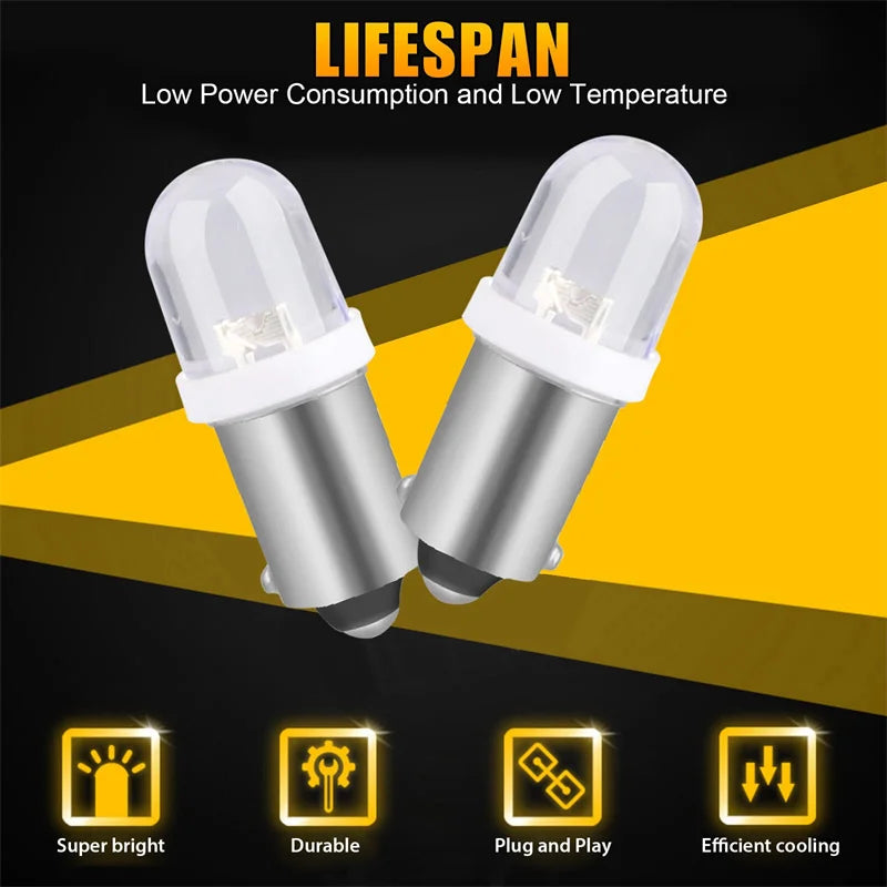 20-Pack BA9S LED Bulbs 6000K White 12V Car Interior Lights