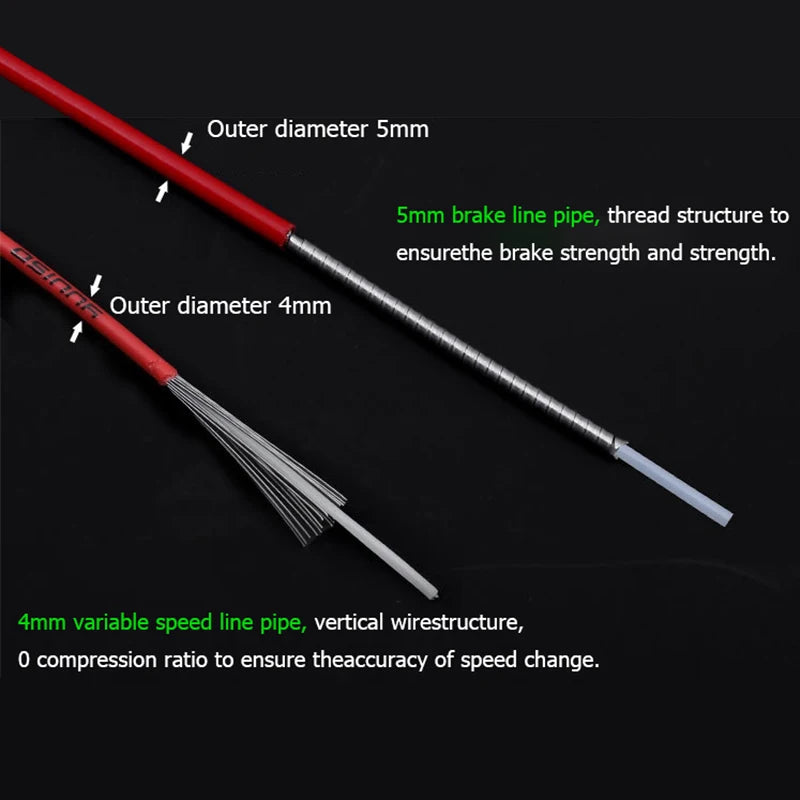 3M MTB Road Bike Brake/Shifting Cable Housing Sets 4mm 5mm Bicycle Derailleur Line Pipe Brake Cable Line Pipe Kit Bike Parts Zpaxo