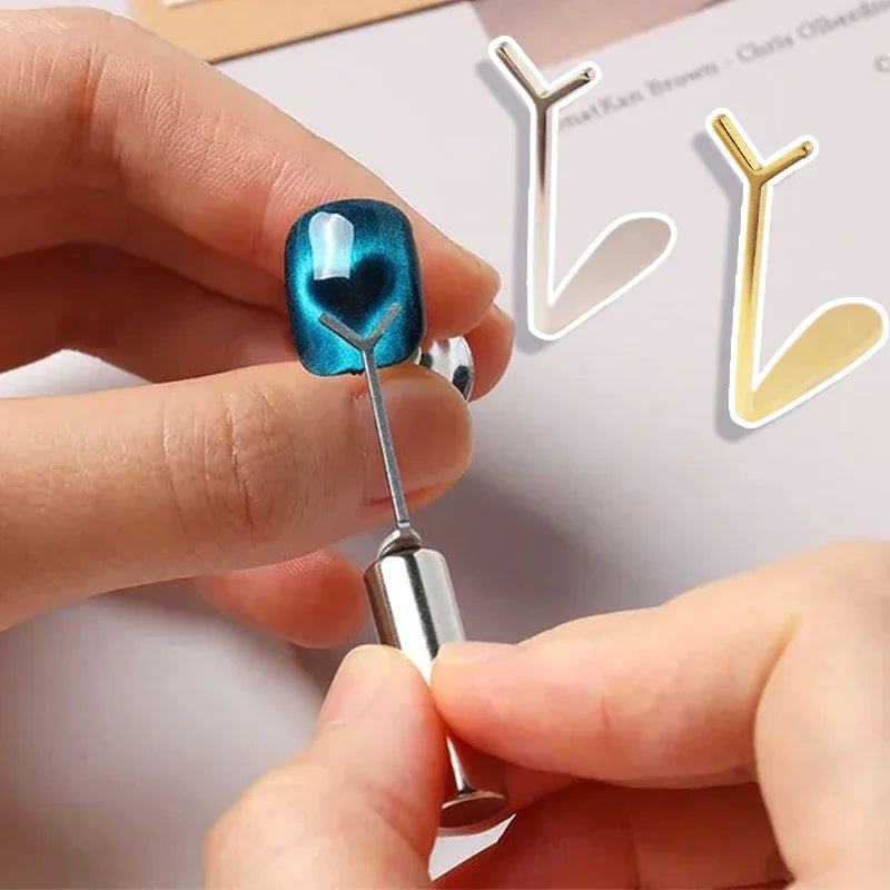 Cat Eye Nail Magnet Y-shape Wire Precision Heart Ingot Designs Zpaxo