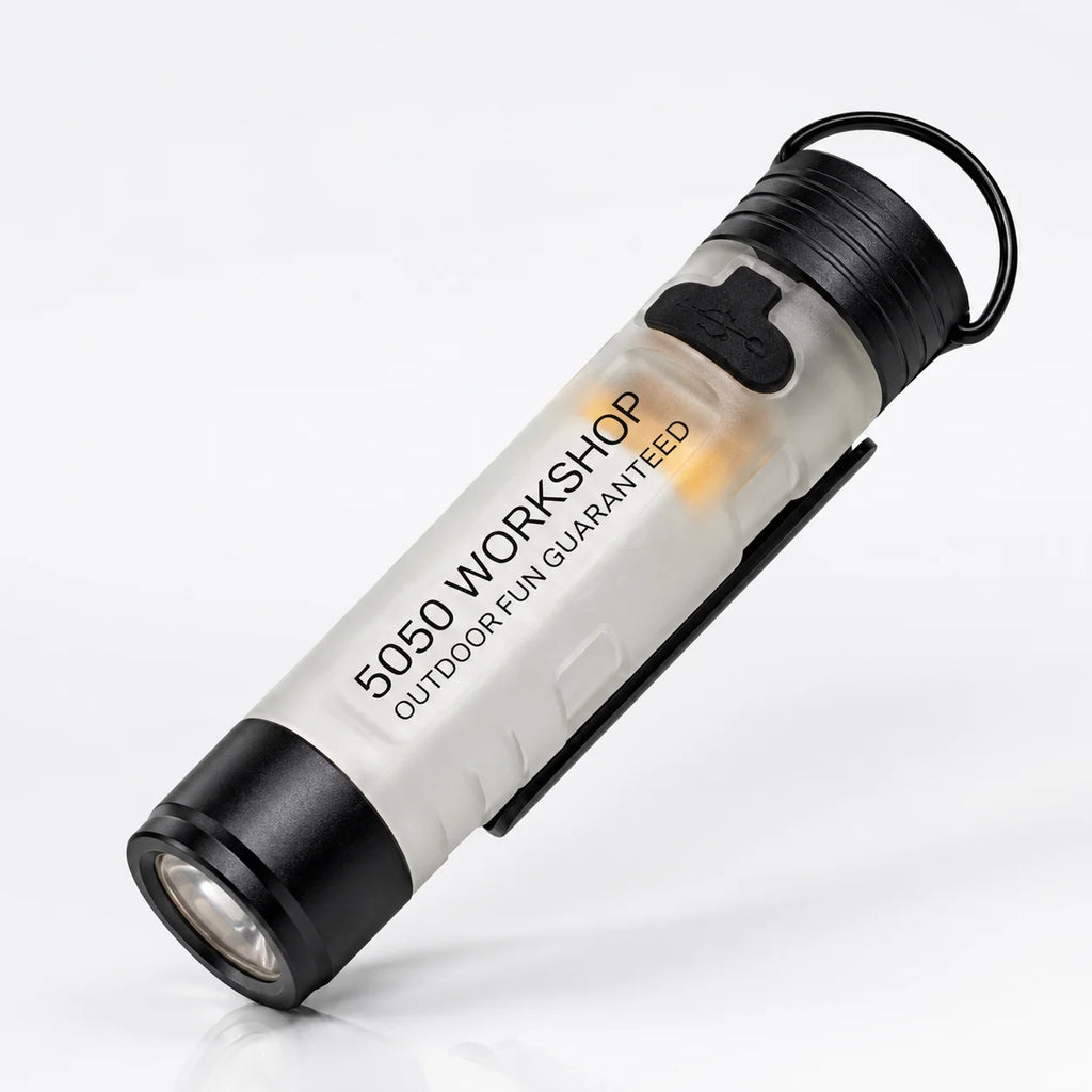 Mini 5050 Rechargeable LED Pocket Flashlight Clip-On Hat Light Keychain Torch Portable Work Lamp for Camping Hiking Outdoor Use Zpaxo