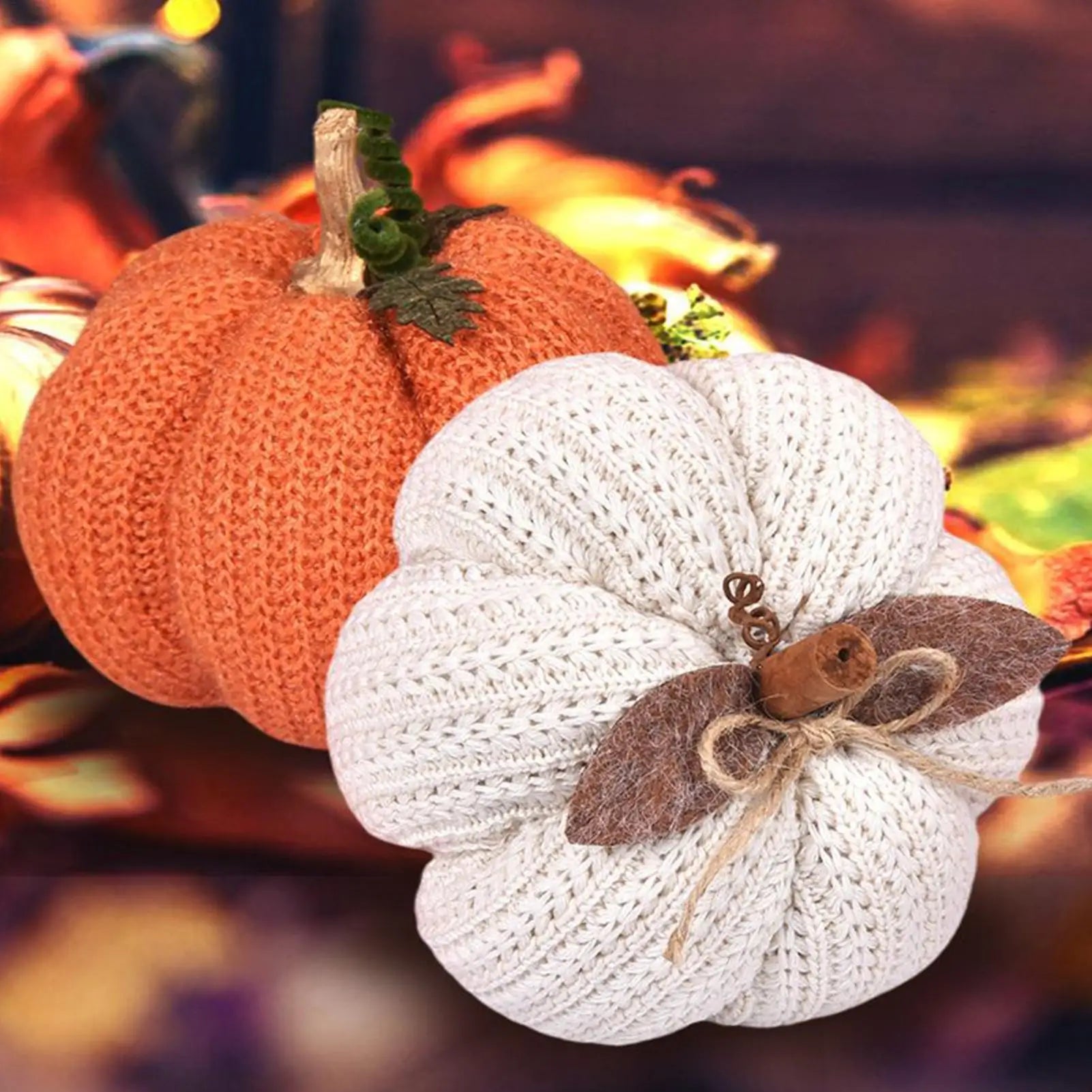 Crochet Pumpkins Handmade Fall Decor Knitted Pumpkin Ornaments