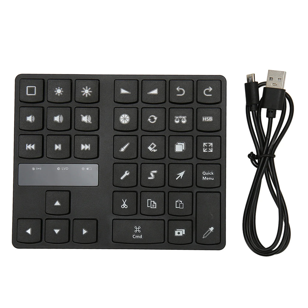 Drawing Keyboard Mini 35 Keys One Handed Ergonomic Shortcut IOS OS X Zpaxo black