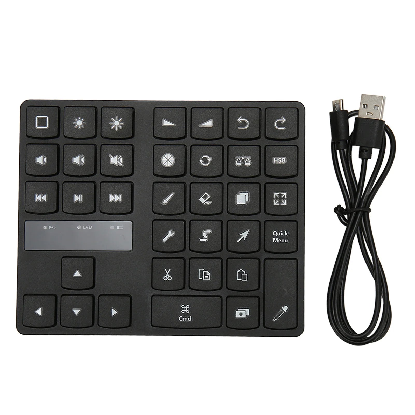 Drawing Keyboard Mini 35 Keys One Handed Ergonomic Shortcut IOS OS X Zpaxo black