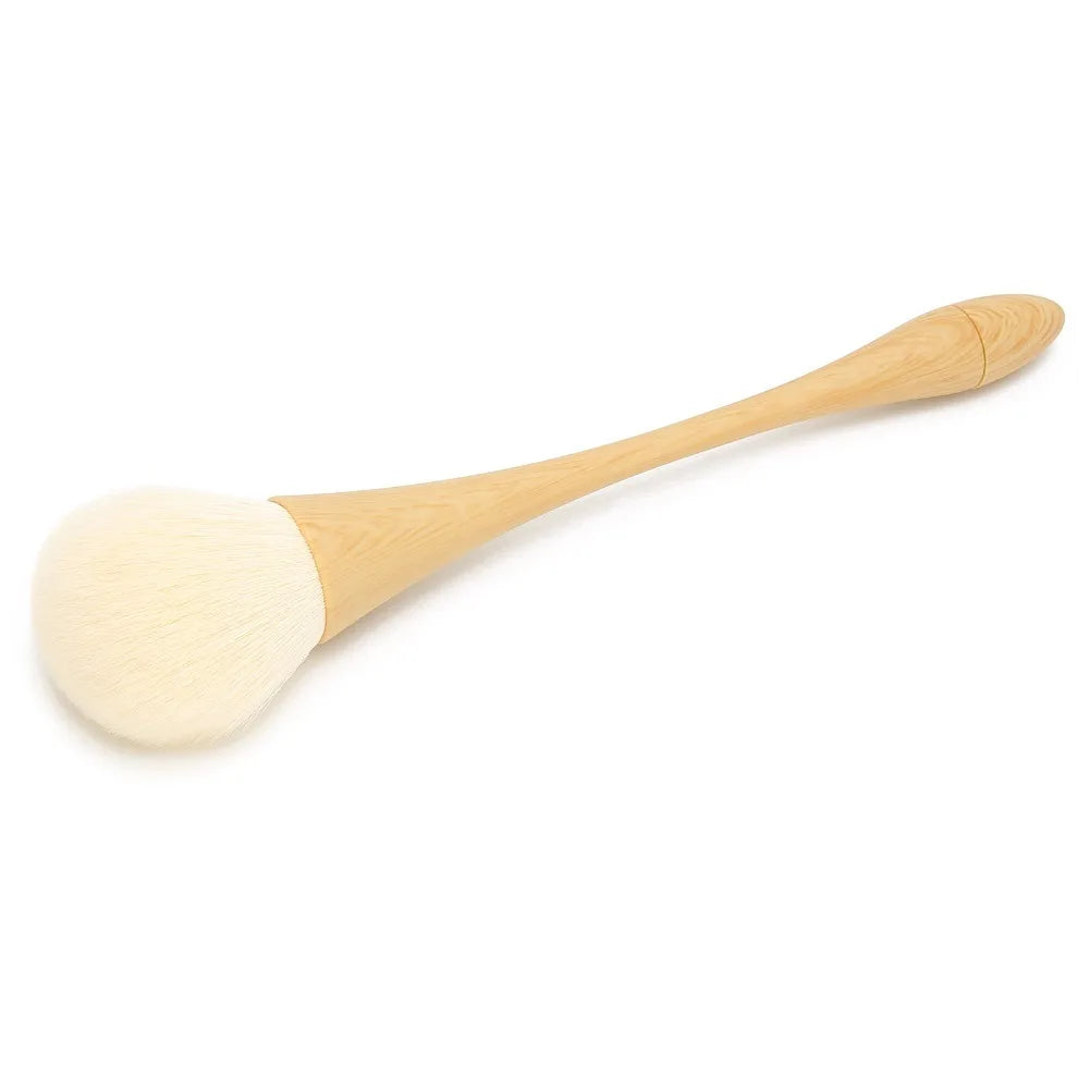 Nylon Hair Nail Dust Brush Wooden Handle Soft Fluffy Removal Cleaning Zpaxo Beige color