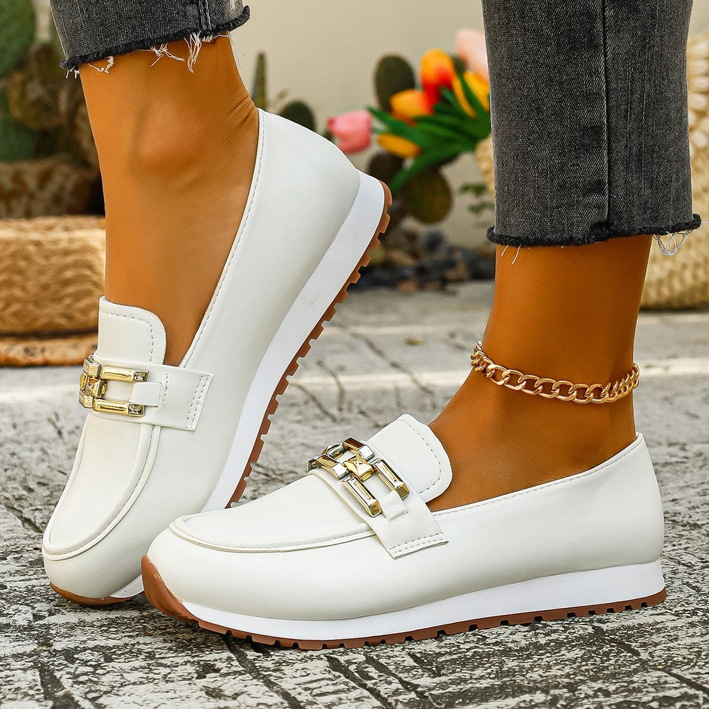 Women Sneakers Luxury Metal Lightweight Loafers Women Comfortable Non Slip Sneakers Woman Spring Autumn Plus Size Flat Shoes Zpaxo