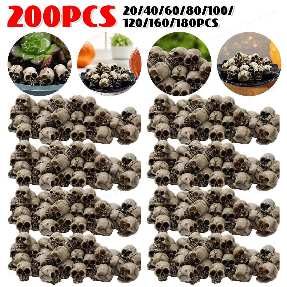 20-200PCS Gothic Skull Mushroom Sculptures Halloween Decoration Skeleton Mushroom Ornament Landscape Garden Potted Plant Decor Zpaxo